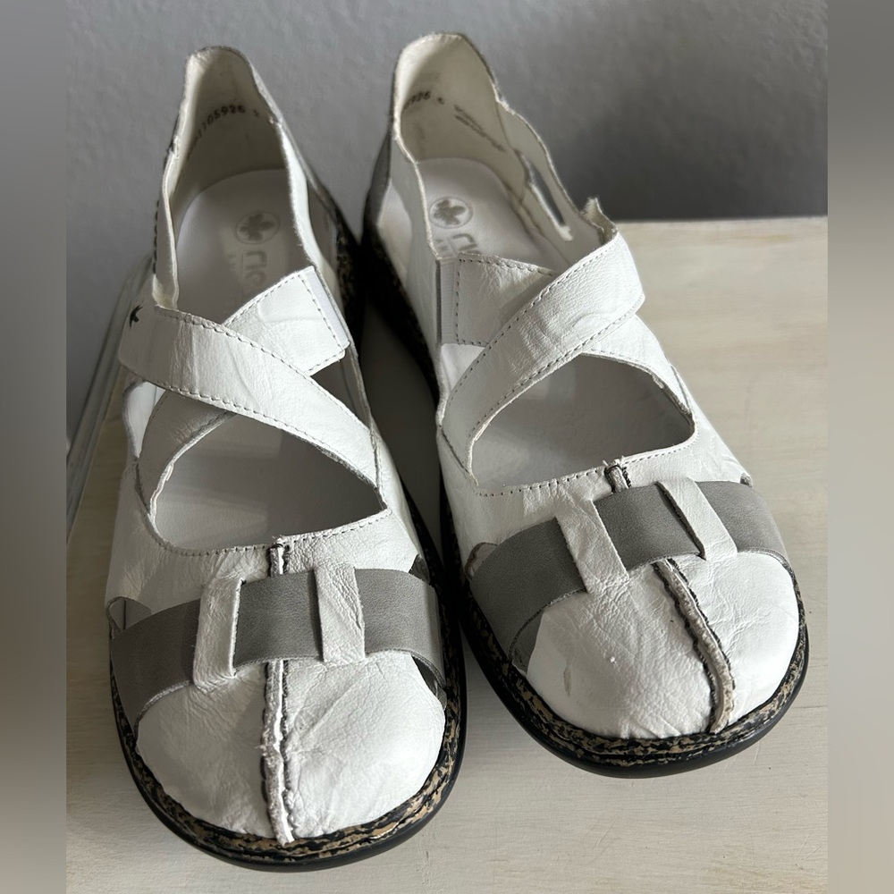 Rieker 85011 White Leather Mary Jane Comfort Walking Shoes EU 42 US Women’s 11 - Picture 4 of 9